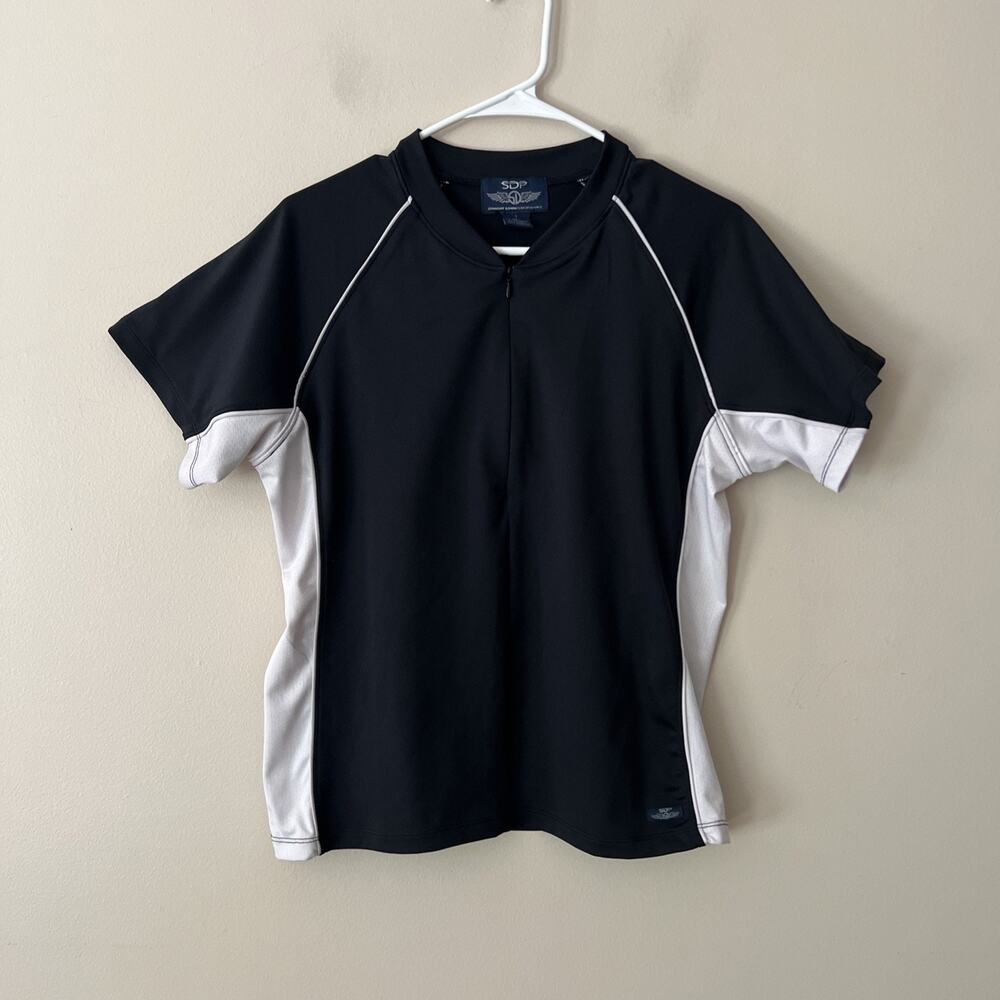 Straight Down Pullover Mens Large Zip Short Sleeve Golf Performance Black